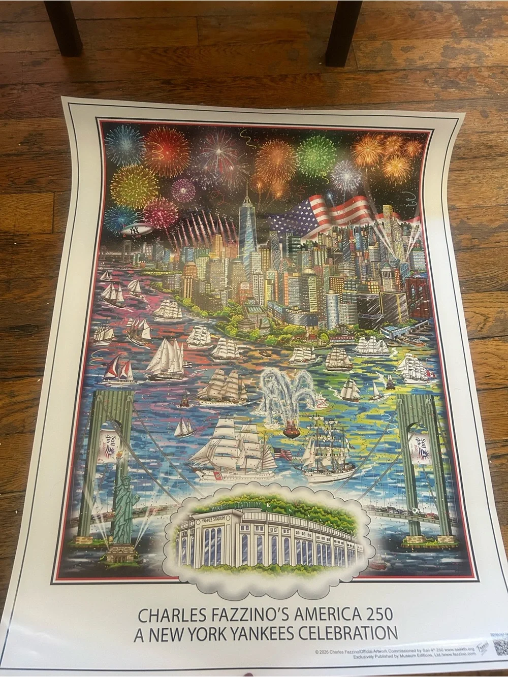 Charles Fazzino America250: A New York Yankees poster ⚾️ 🇺🇸 🎆 🎇
